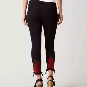 Flying Monkey mid-rise ankle skinny stretch jean black floral